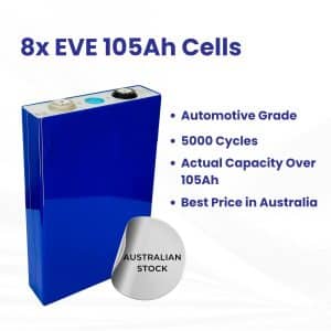 EVE LF105 Grade A Cells 3.2V LiFePO4 105Ah RV Solar Lithium Battery