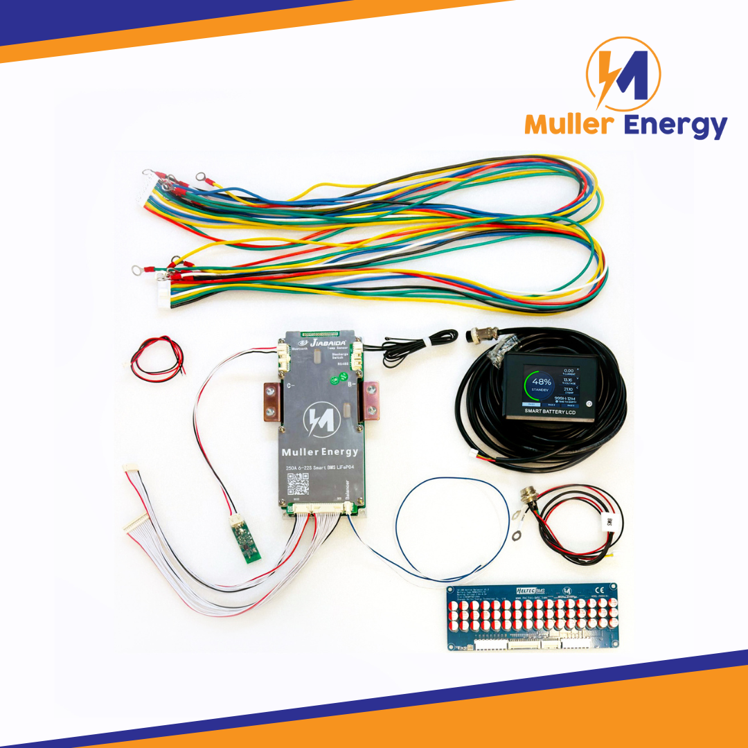 How to Balance Lithium Batteries (LiFePO4) 2 Muller Energy Smart 16S 250A BMS with Bluetooth